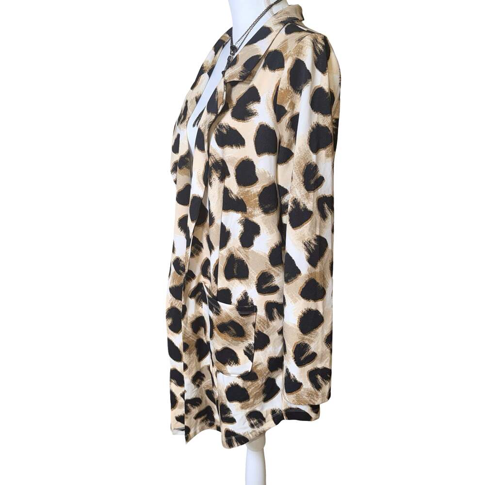 LuLaRoe Leopard Print Open Front Blazer Jacket Size L - Picture 2 of 5